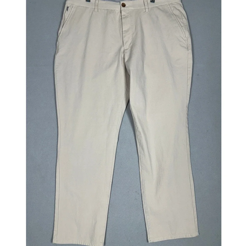 Bonobos Pants Mens 38X30 Beige Athletic Fit Chinos Stretch Flat Front Straight